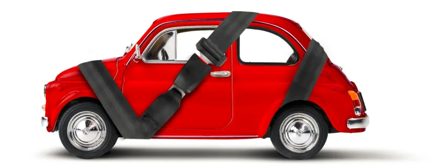 Auto con cinturones de seguridad
